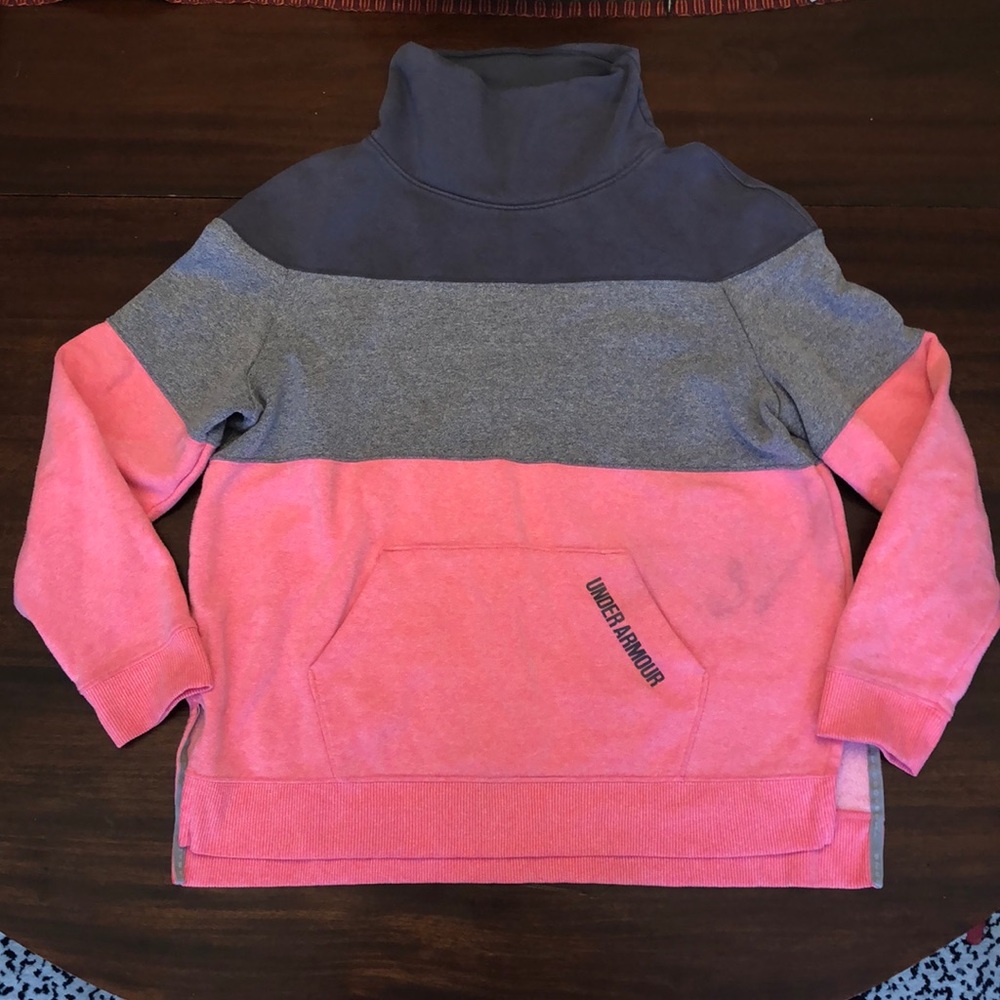 Under Armour Youth XL Mock Neck Striped Sweatshirt